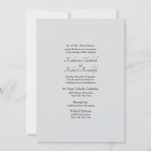 Formal Pale Grey Parent Wedding Invitation
