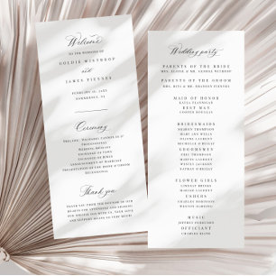 Formal Program Welcome Wedding Ceremony Card