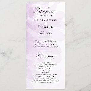 Formal Purple Watercolor Wedding Program