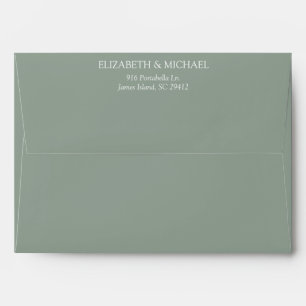 Formal Sage Green Return Address Envelope