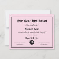 Formal school graduation document template