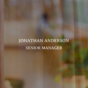 Formal School Office Name Plate Door Window Cling