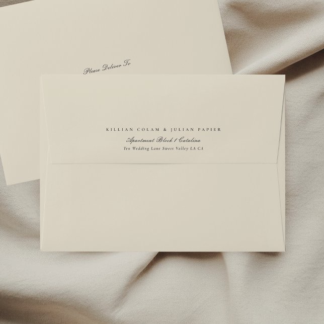 Formal Script Beige Charcoal The Wedding Envelope (Creator Uploaded)