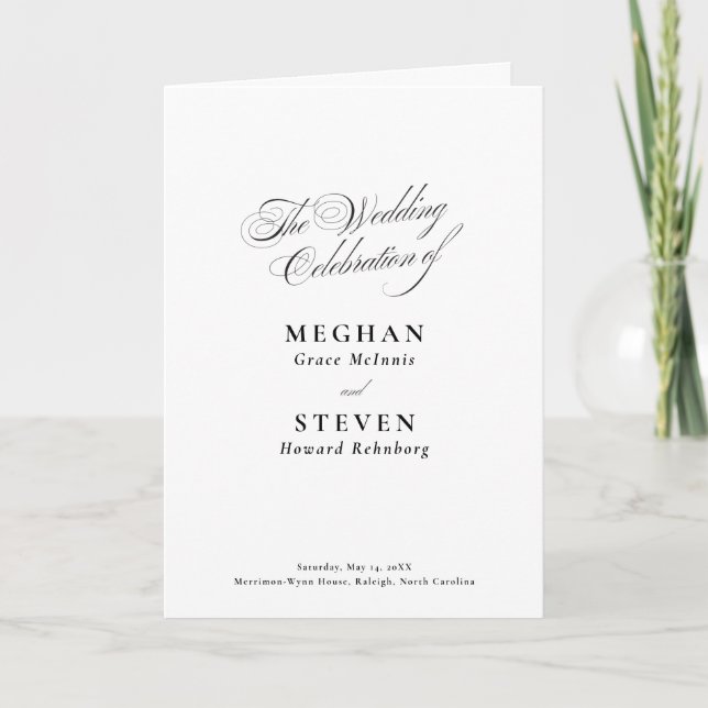 Formal Script Booklet Wedding Program (Front)