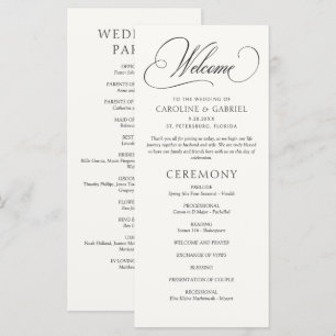 Formal Script Calligraphy Wedding Program