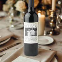 Formal Scrolling Leaves Wedding Welcome Guests