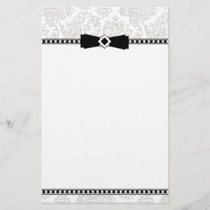 Formal Silver & Black stationery