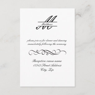Formal Simple Elegant - 3x5  Reception Invitation