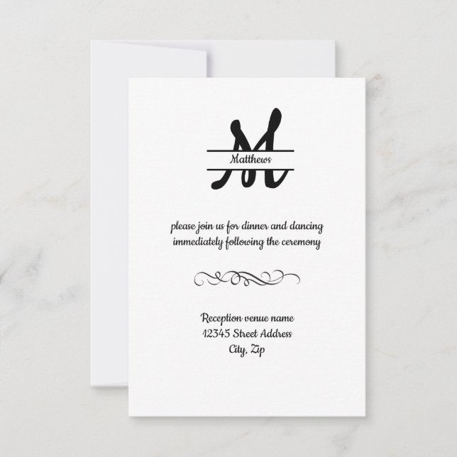 Formal Simple Elegant Cookie-3x5  Reception Invite (Front)