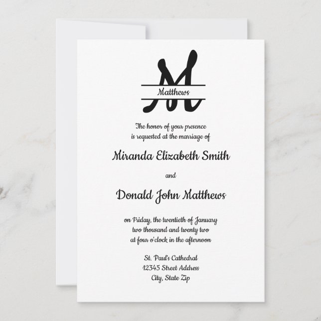 Formal Simple Elegant Cookie - Wedding Invitation (Front)