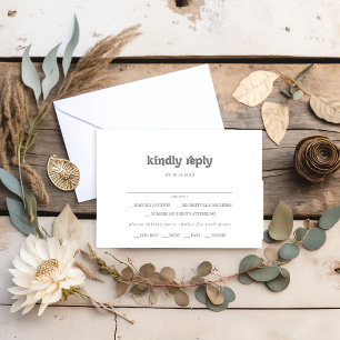 Formal Simple Menu Choice RSVP Card