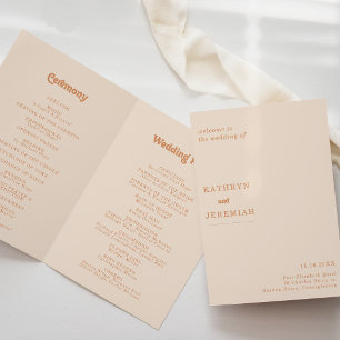 Formal Simple Minimal Terracotta Folded Wedding Program