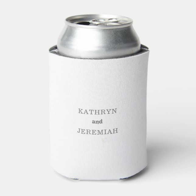 Formal Simple Minimal Wedding Can Cooler (Can Front)