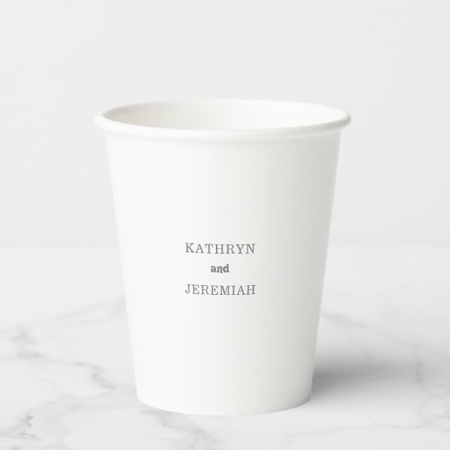 Formal Simple Minimal Wedding Paper Cups (Front)