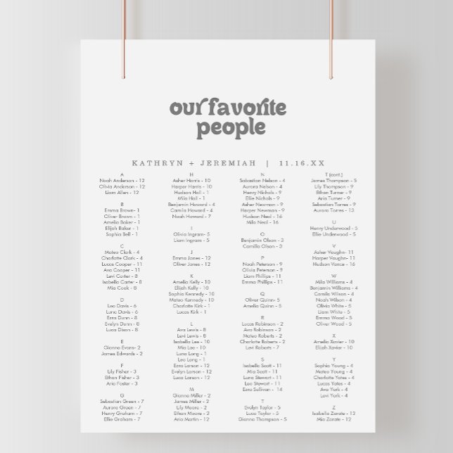 Formal Simple Printable Seating Chart (Creator Uploaded)