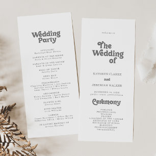 Formal Simple Tea Length Wedding Program