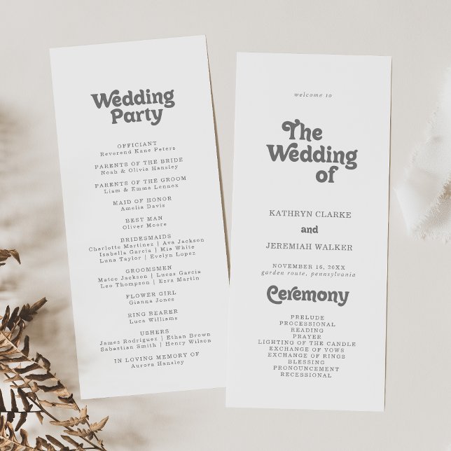 Formal Simple Tea Length Wedding Program (Creator Uploaded)