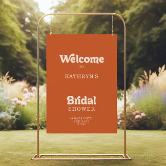 Formal Simple Terracotta Bridal Shower Welcome Poster