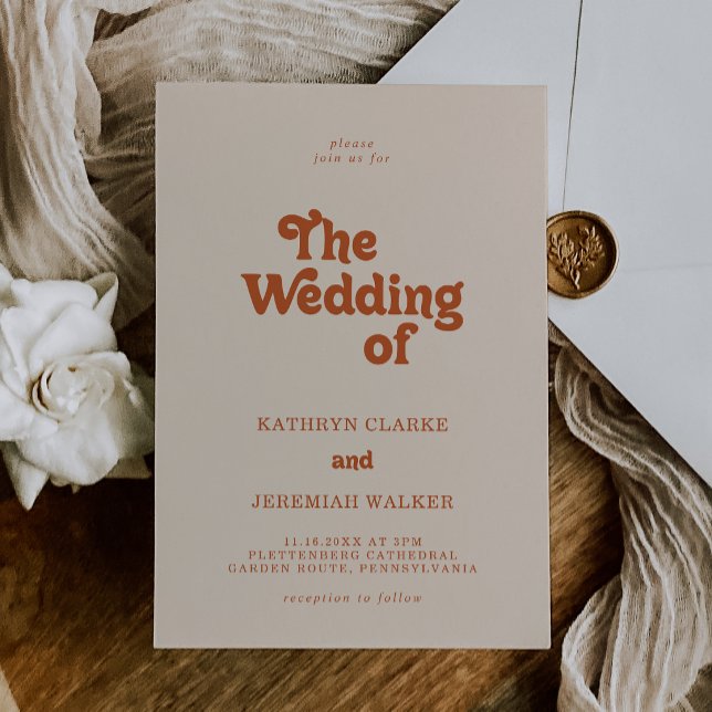 Formal Simple Terracotta The Wedding Of Invitation (Creator Uploaded)