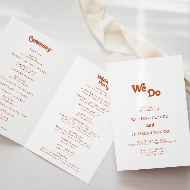 Formal Simple Terracotta We Do Folded Wedding Program (Creator Uploaded)