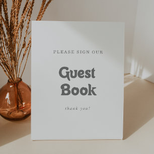Formal Simple Wedding Guest Book Pedestal Sign