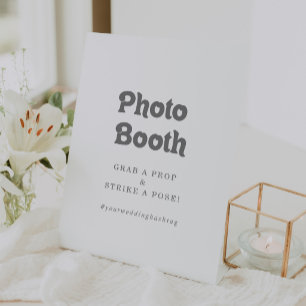 Formal Simple Wedding Photo Booth Pedestal Sign