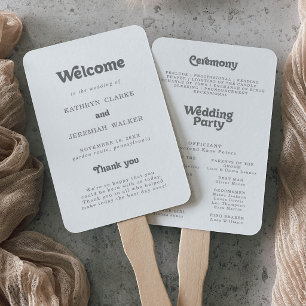Formal Simple Wedding Program Hand Fan