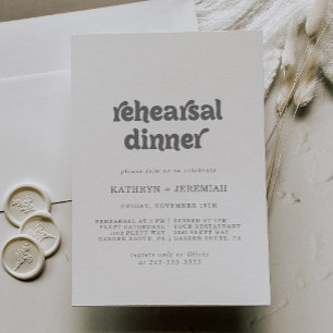 Formal Simple Wedding Rehearsal Dinner Invitation