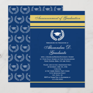 Formal Stripes College High School Graduation Invitation