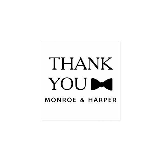 Formal Thank You With Bow Tie Rubber Stamp (Imprint)