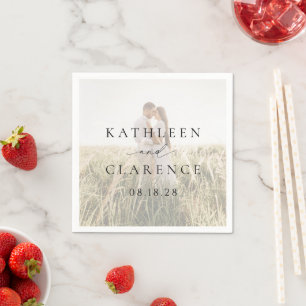 Formal Traditional Photo Classic Elegant Wedding Napkin