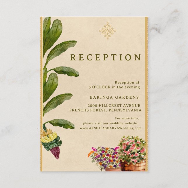 Formal Traditional Wedding Enclosure Card  (Front)