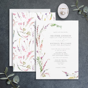 Formal Trendy Elegant Wildflower Floral Wedding Invitation