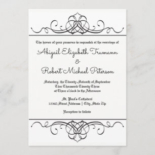 Formal Vintage Flourish - 5x7 Wedding Invitation