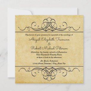 Formal Vintage Flourish Paper - Wedding Invitation