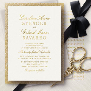 Formal Vintage Wedding Foil Invitation