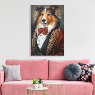 Formal Wear Tuxedo Shetland Sheepdog Sheltie Canvas Print