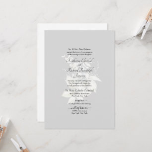 Formal Wedding Elegant White Floral  Invitation