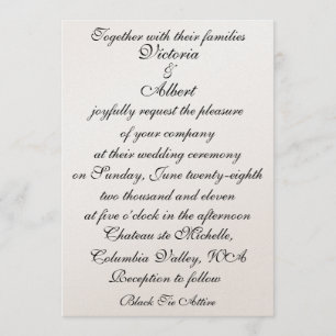 FORMAL WEDDING INVITATION