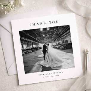 Formal Wedding Photo Thank You Card With Note