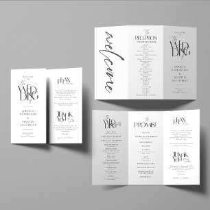 Formal Wedding Program Black White