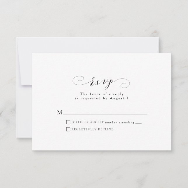 Formal wedding RSVP card (Front)