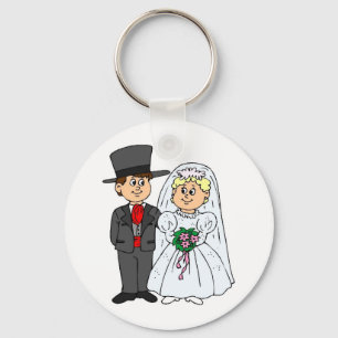 Formal Wedding Style Tophats Keychain