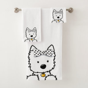 Formal Westie Girl Bath Towel Set