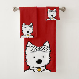 Formal Westie Girl Bath Towel Set