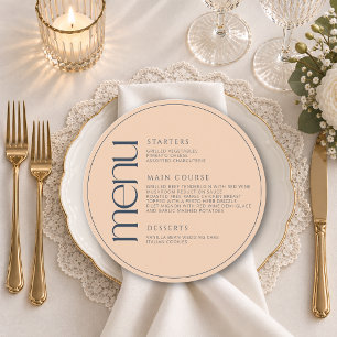 Formal Whimsy Round Welcome Wedding Dinner Menu