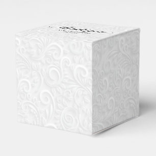 Formal White on White Filigree Wedding Favour Box