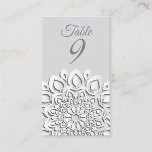Formal White Paper Cut Mandala Wedding Place Card