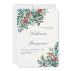 Formal Winter Botanicals Red Berry Elegant Wedding