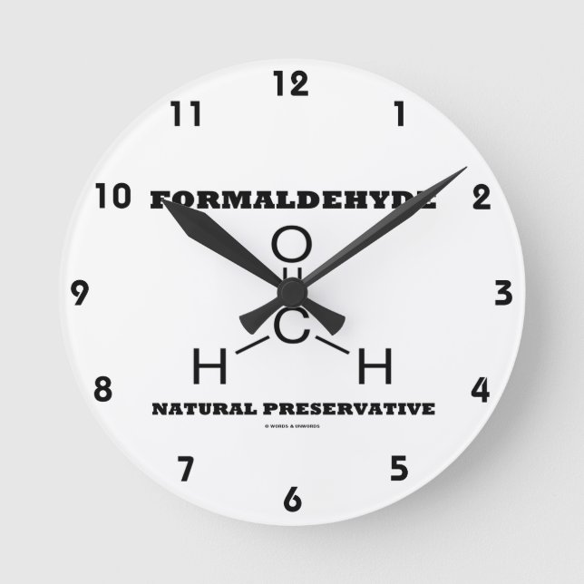 Formaldehyde Natural Preservative (Molecule) Round Clock (Front)